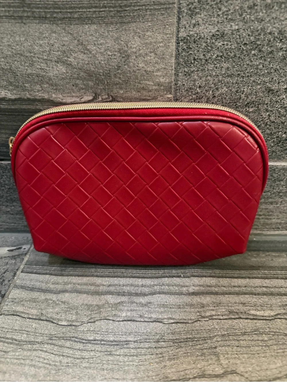 Lancôme red cosmetics makeup bag